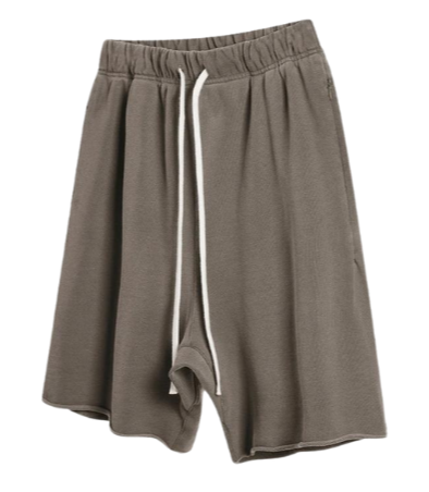 Loose Edge Cotton Shorts - Grey Apricot