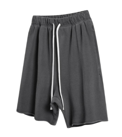 Loose Edge Cotton Shorts - Dark Grey