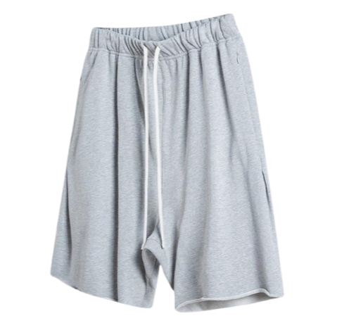 Loose Edge Cotton Shorts - Grey Apricot