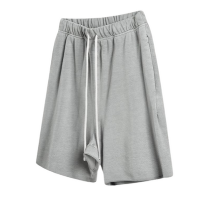 Loose Edge Cotton Shorts - Grey Apricot