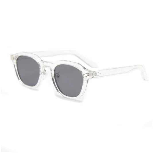 Retro Frame Sunglasses - White Grey